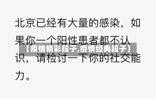 【疫情精彩段子,疫情经典段子】-第2张图片