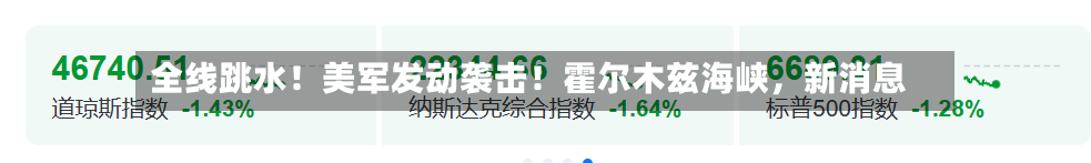 全线跳水！美军发动袭击！霍尔木兹海峡，新消息-第2张图片