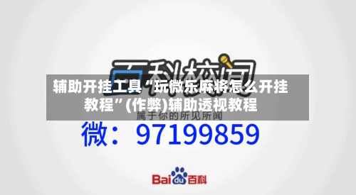 辅助开挂工具“玩微乐麻将怎么开挂教程”(作弊)辅助透视教程