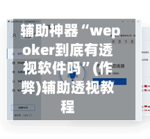 辅助神器“wepoker到底有透视软件吗”(作弊)辅助透视教程-第3张图片