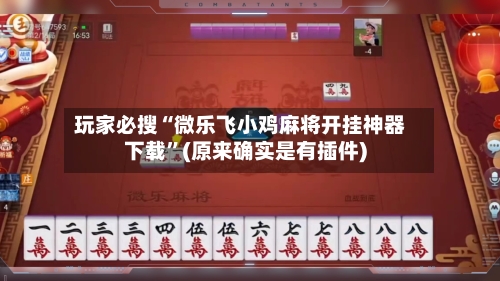 玩家必搜“微乐飞小鸡麻将开挂神器下载”(原来确实是有插件)-第2张图片