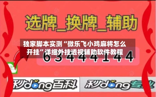 独家脚本实测“微乐飞小鸡麻将怎么开挂”详细外挂透视辅助软件教程