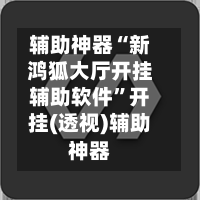 辅助神器“新鸿狐大厅开挂辅助软件	”开挂(透视)辅助神器-第2张图片
