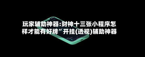 玩家辅助神器:财神十三张小程序怎样才能有好牌”开挂(透视)辅助神器-第2张图片