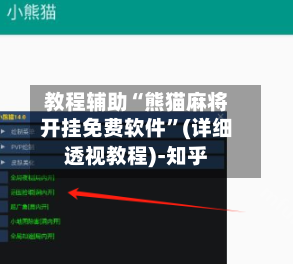 教程辅助“熊猫麻将开挂免费软件”(详细透视教程)-知乎-第2张图片