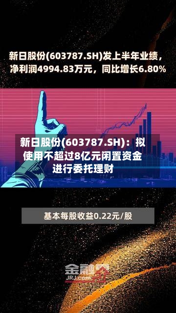 新日股份(603787.SH)：拟使用不超过8亿元闲置资金进行委托理财