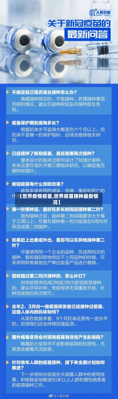【世界疫情疫苗,世界疫苗接种最新情况】