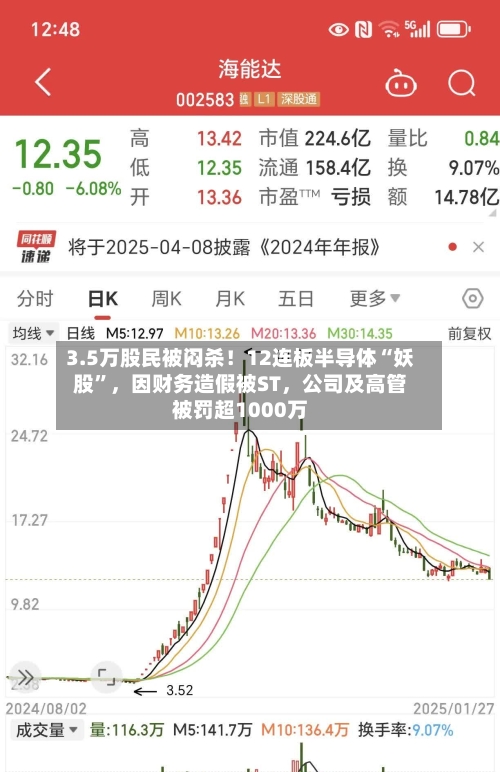 3.5万股民被闷杀！12连板半导体“妖股”	，因财务造假被ST，公司及高管被罚超1000万-第2张图片