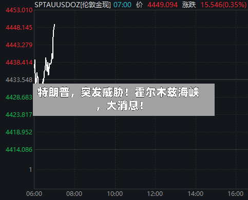 特朗普，突发威胁！霍尔木兹海峡	，大消息！-第2张图片