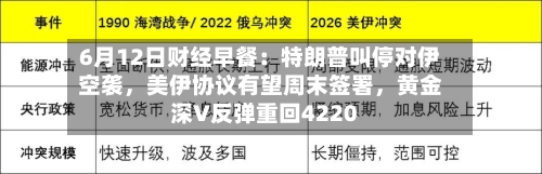 6月12日财经早餐：特朗普叫停对伊空袭，美伊协议有望周末签署，黄金深V反弹重回4220-第2张图片