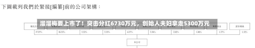 溜溜梅要上市了！突击分红6730万元，创始人夫妇拿走5300万元