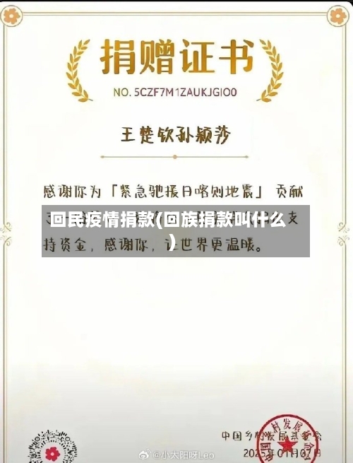 回民疫情捐款(回族捐款叫什么)