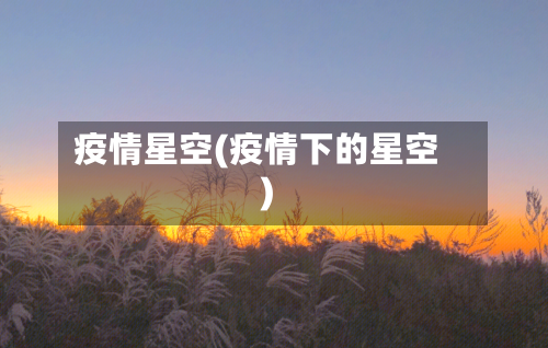 疫情星空(疫情下的星空)-第2张图片