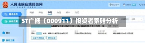 ST广糖（000911）投资者索赔分析