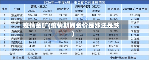 疫情金矿(疫情期间金价是涨还是跌)-第3张图片