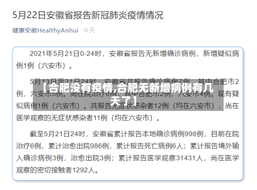 【合肥没有疫情,合肥无新增病例有几天了】