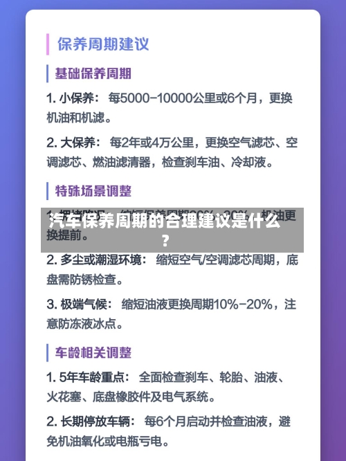 汽车保养周期的合理建议是什么?-第3张图片
