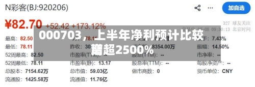 000703，上半年净利预计比较高增超2500%-第2张图片