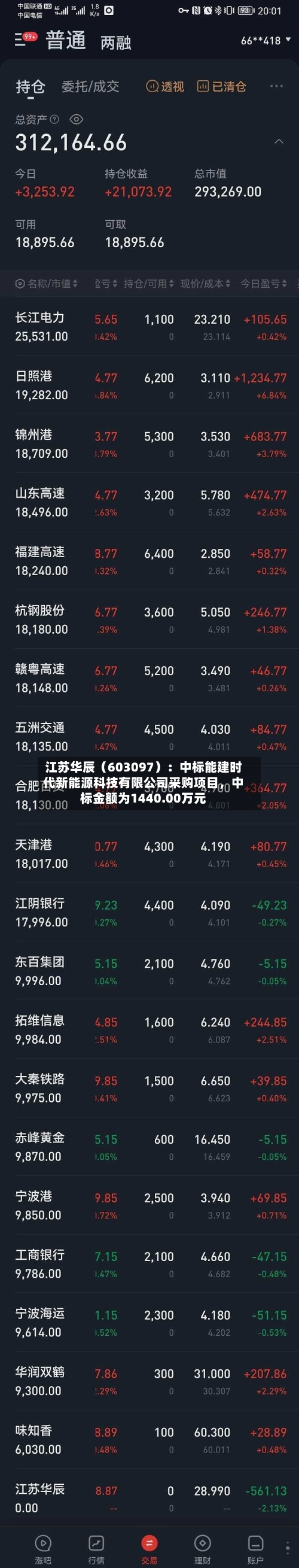 江苏华辰（603097）：中标能建时代新能源科技有限公司采购项目，中标金额为1440.00万元-第3张图片