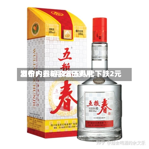 酒价内参6月26日费用发布：五粮液普五八代下跌2元