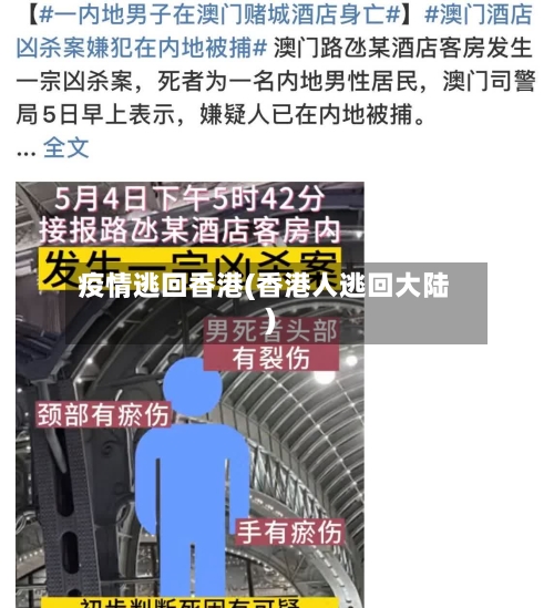 疫情逃回香港(香港人逃回大陆)-第2张图片
