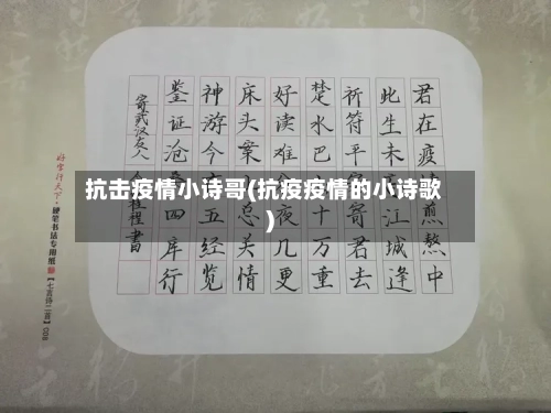 抗击疫情小诗哥(抗疫疫情的小诗歌)